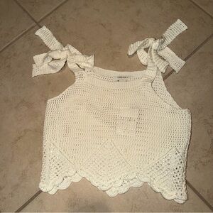 Forever 21 White Crochet Crop Top